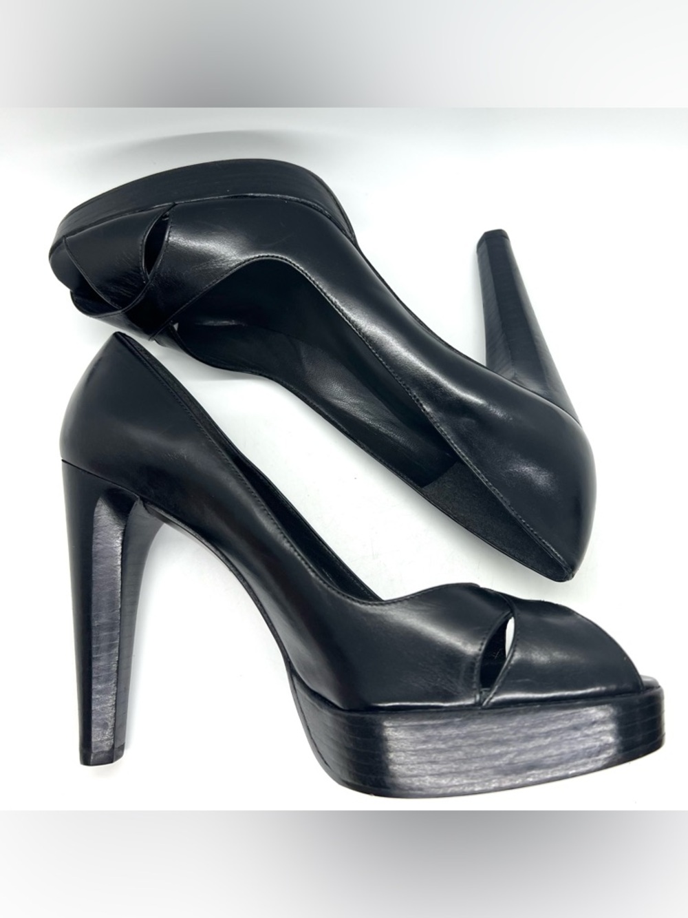 Stuart Weitzman Peep Toe Platform Heels - Picture 15 of 15